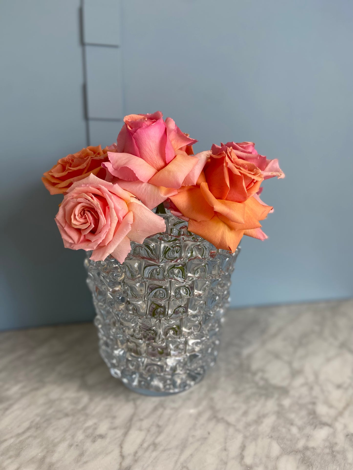 PRE ORDER - CLEAR GLASS - SPIKEY ROSTRATO STYLE VASE