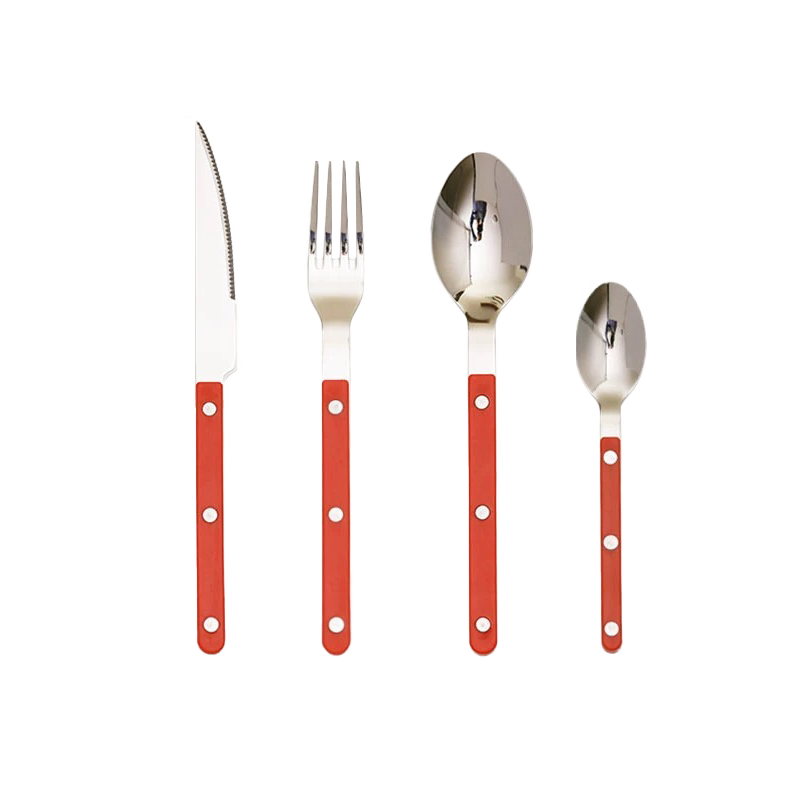 STAINLESS STEEL BISTRO CUTLERY SET RED