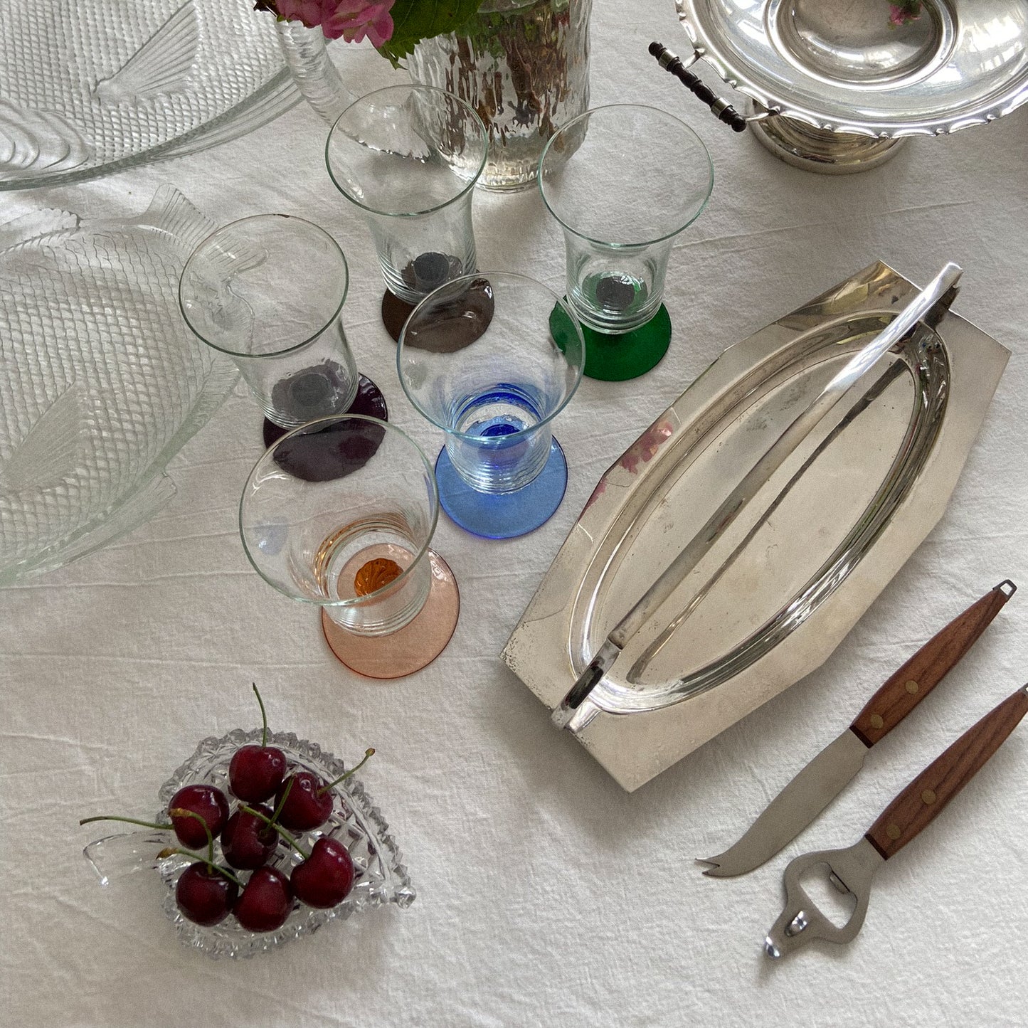 VINTAGE CUT GLASS HEART DISH