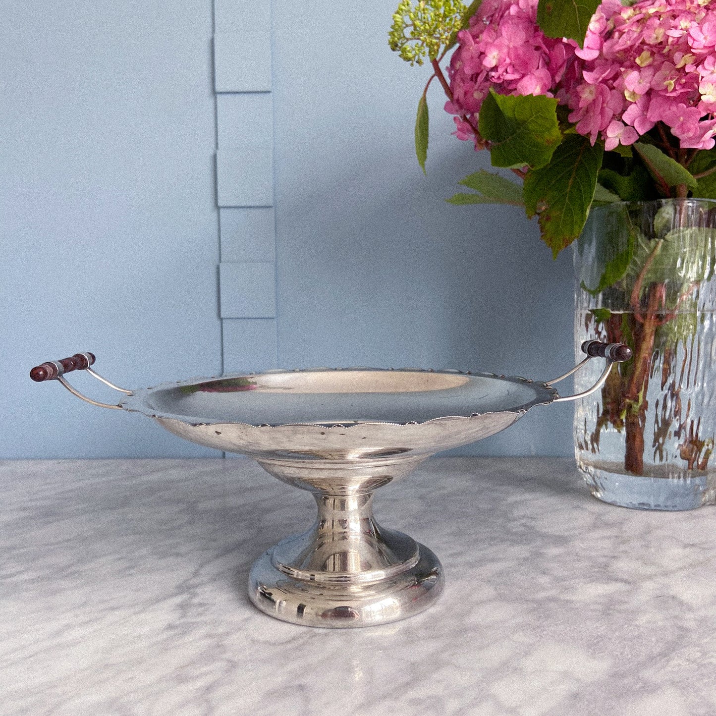 VINTAGE SILVER HANDELED STAND