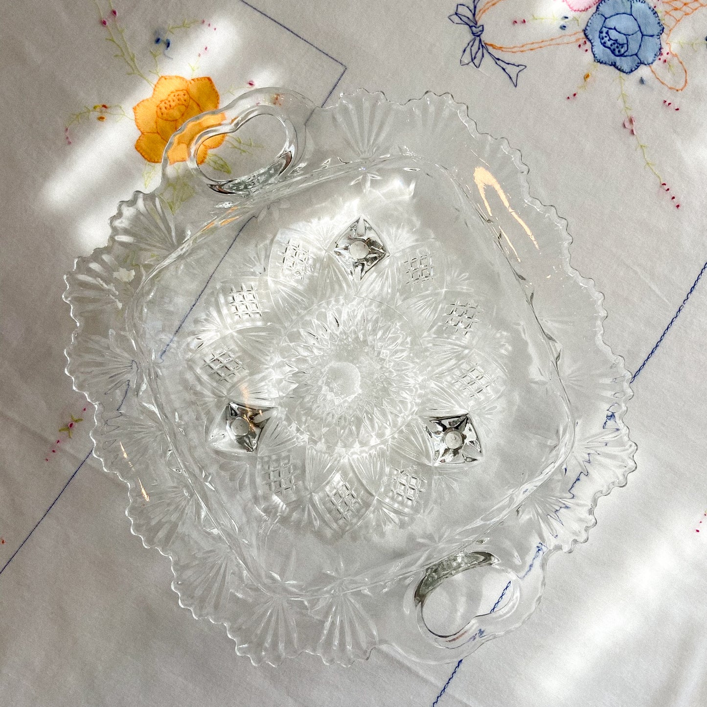 VINTAGE CUT GLASS DISH