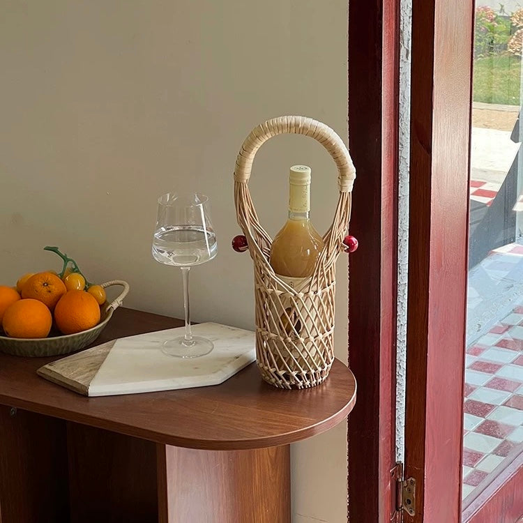 RATTAN WINE BAG
