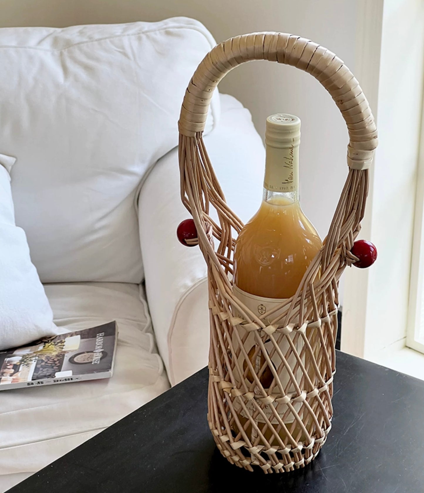 RATTAN WINE BAG
