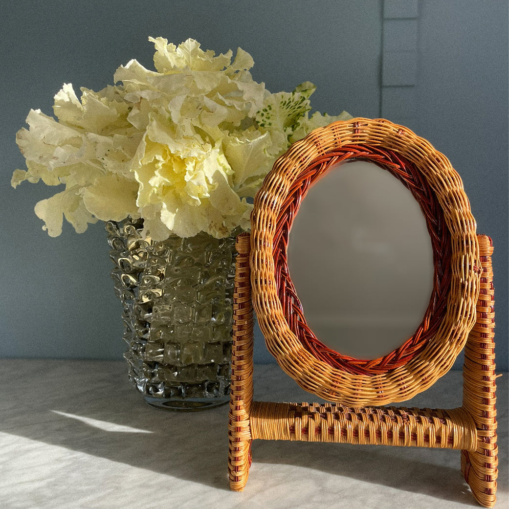 VINTAGE RATTAN MIRROR