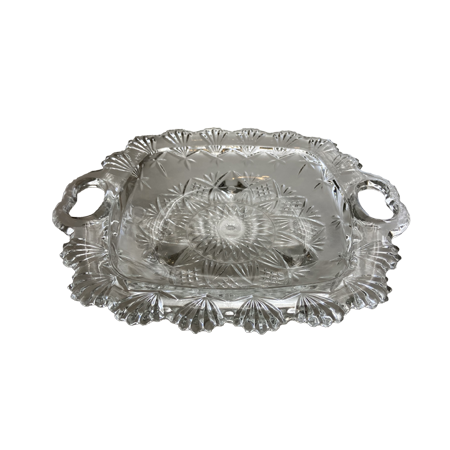 VINTAGE CUT GLASS DISH