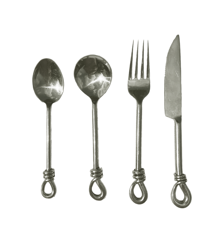 VINTAGE STAINLESS STEEL LOOP CUTLERY SET