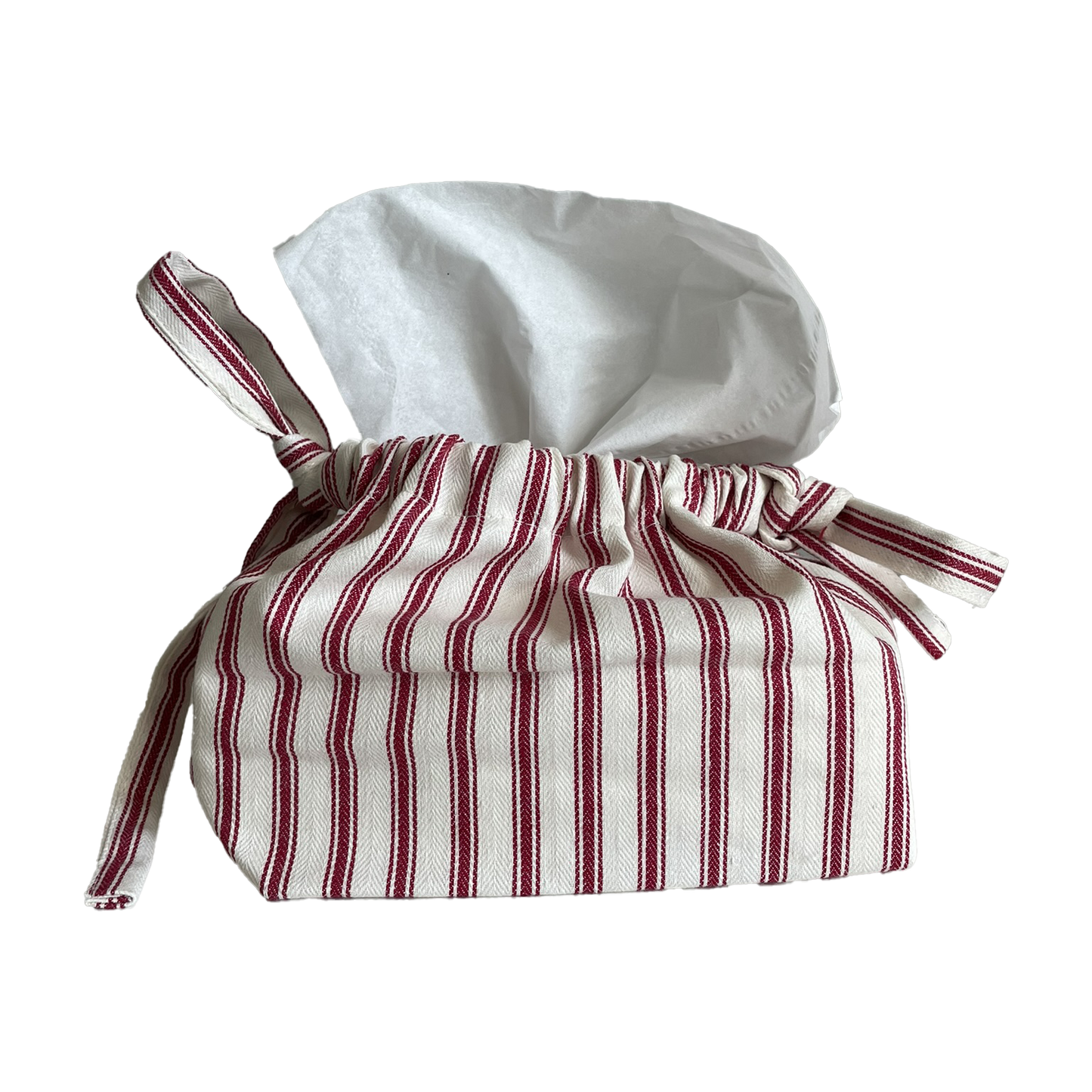 BURGUNDY STRIPED TISSUE COVER