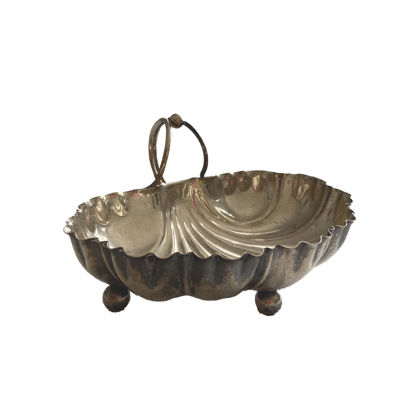 VINTAGE SILVER BALL DISH